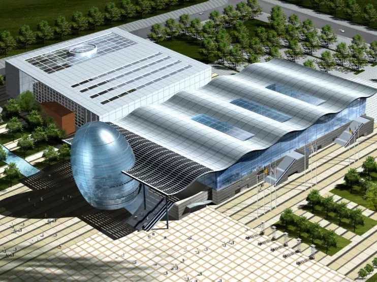 ڊگھو-اسپان Prefabricated اسٽيل نمائش هال