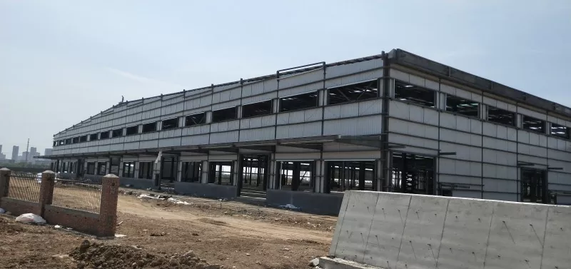 Prefab ماڊلر اسٽيل فريم لاجسٽڪ گودام جي تعمير